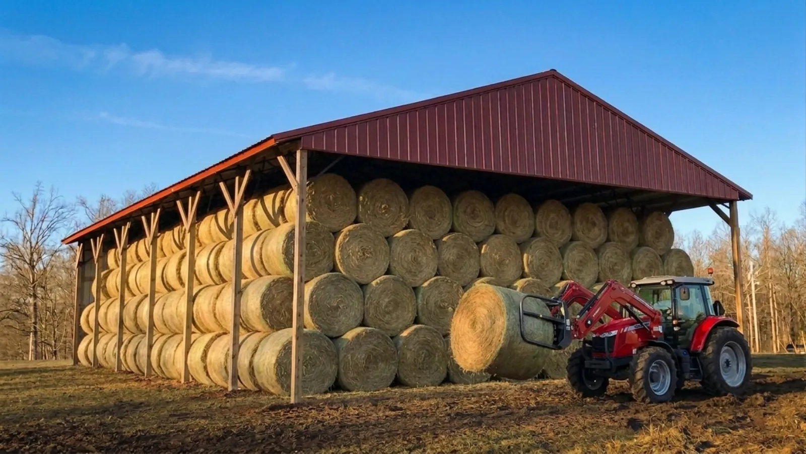 Hay storage barn